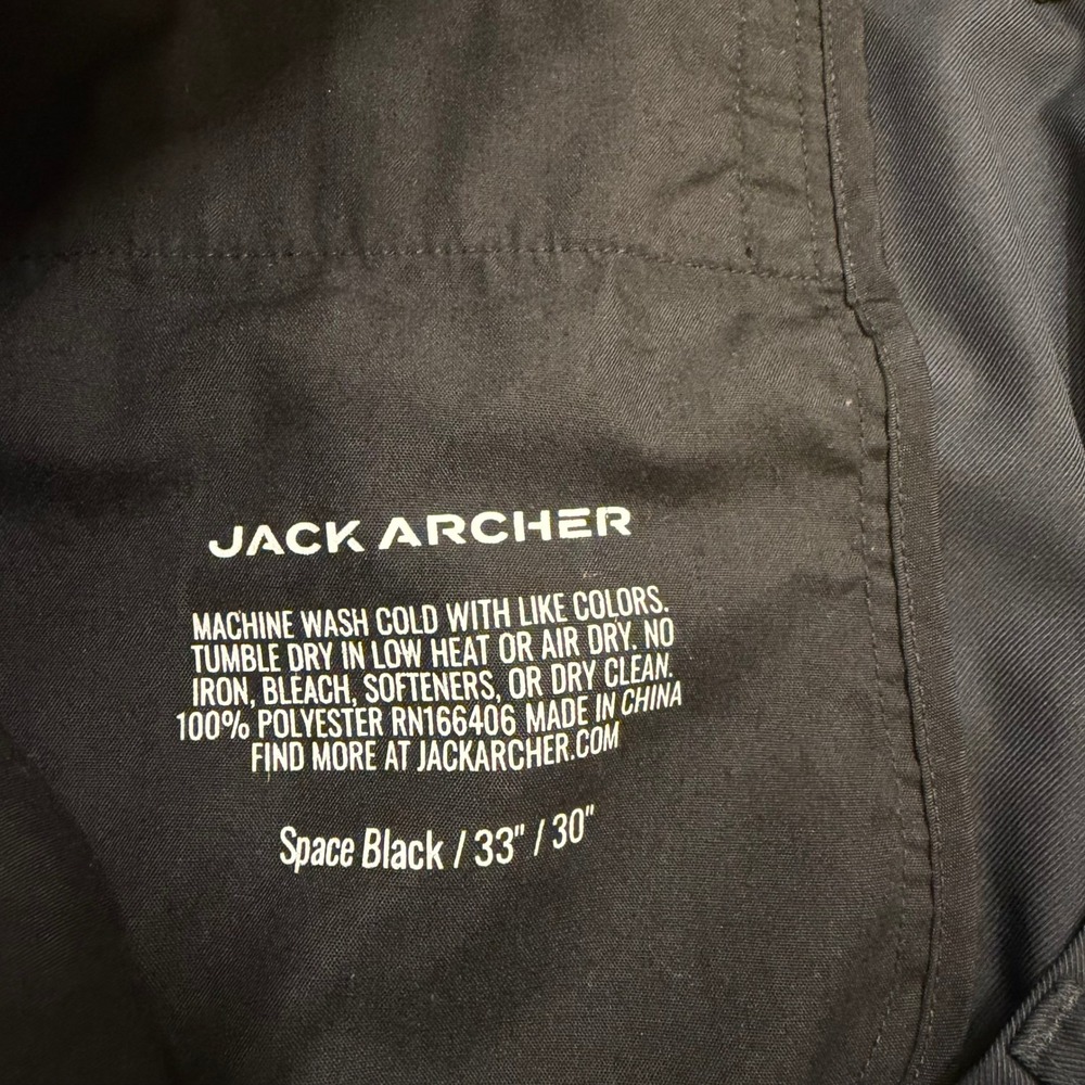 Jack Archer Jetsetter Tech Pants Mens 33x29 Space Black Slim Straight Commuter - Picture 5 of 12